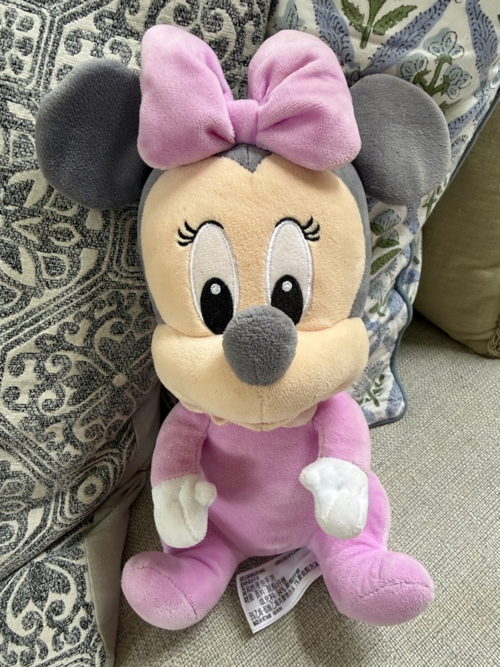 Disney Minnie Mouse Plush - Pink Outfit with Gray Ears and Bow